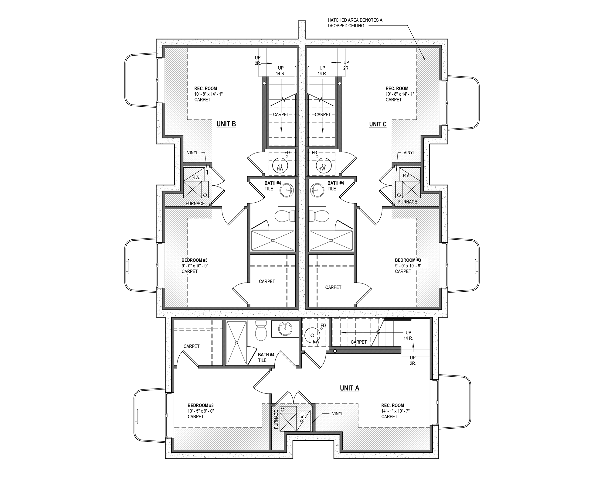 Triplex finished basement floorplan