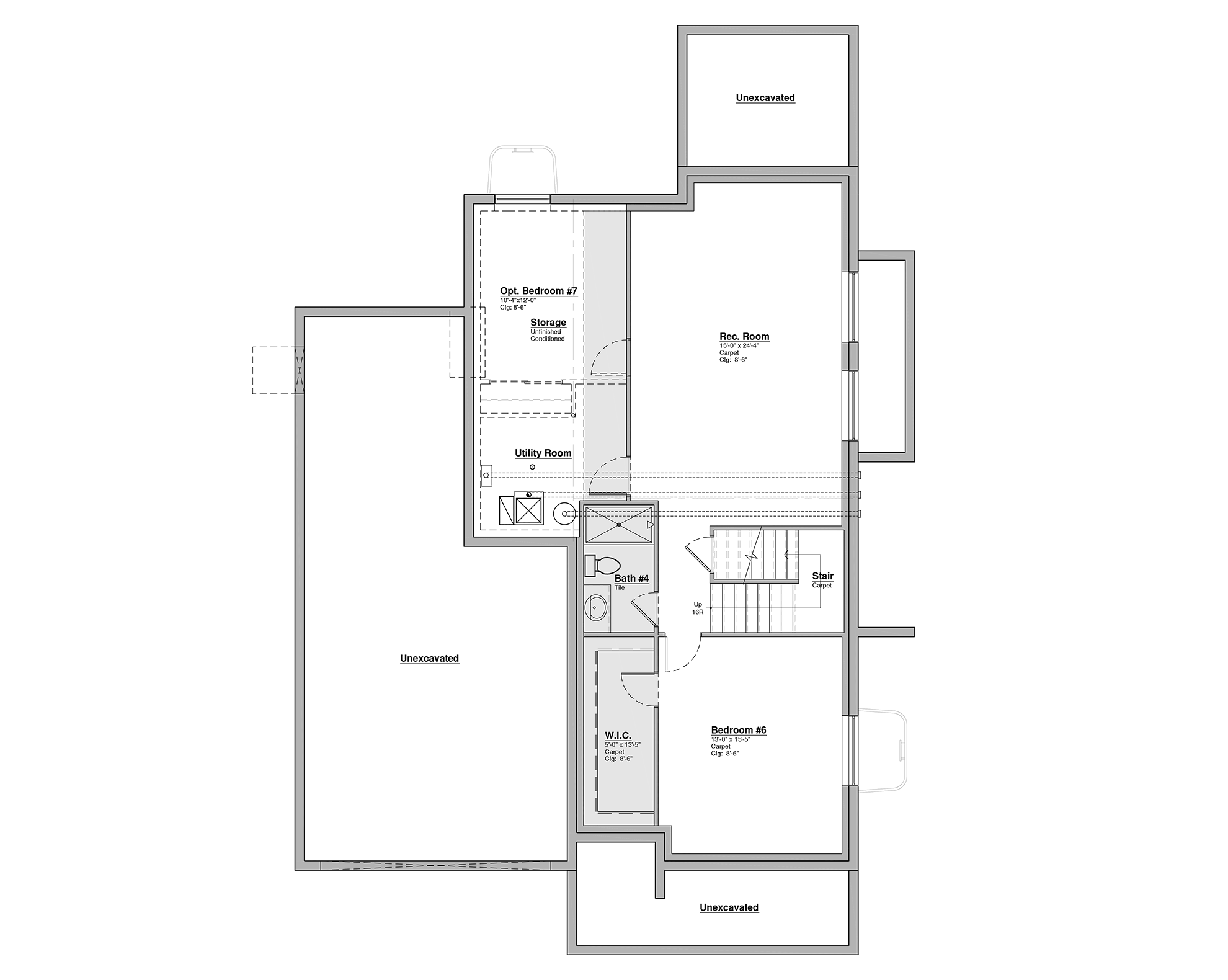 Semi-Custom Basement floor plan