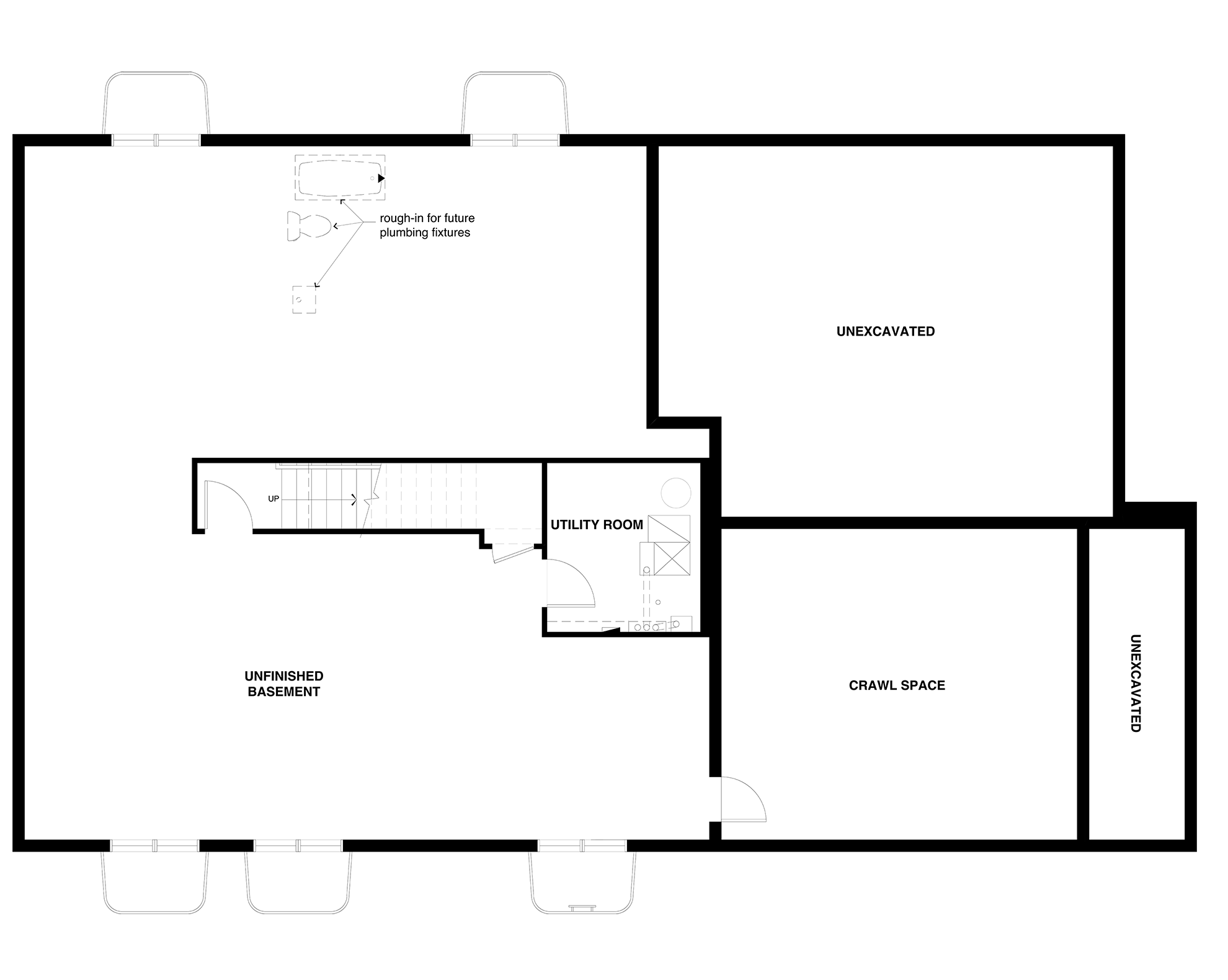 Unfinished Lower Level Floorplan