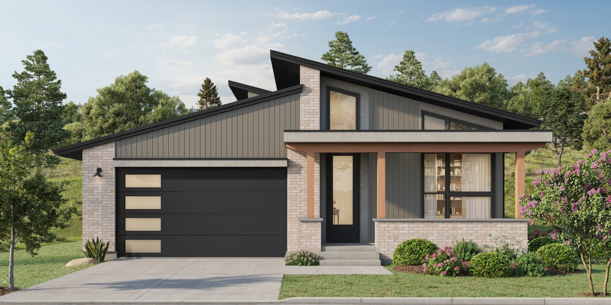Single family ranch home rendering