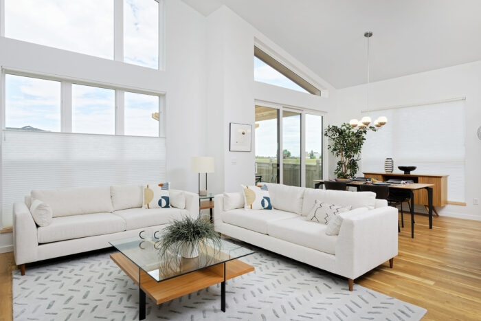 living area with large windows