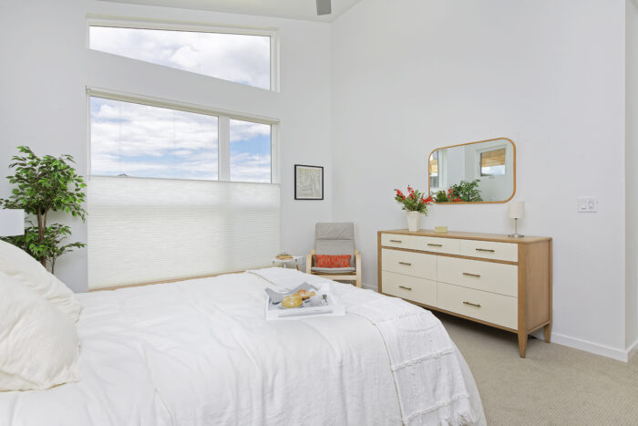 bedroom with large windows