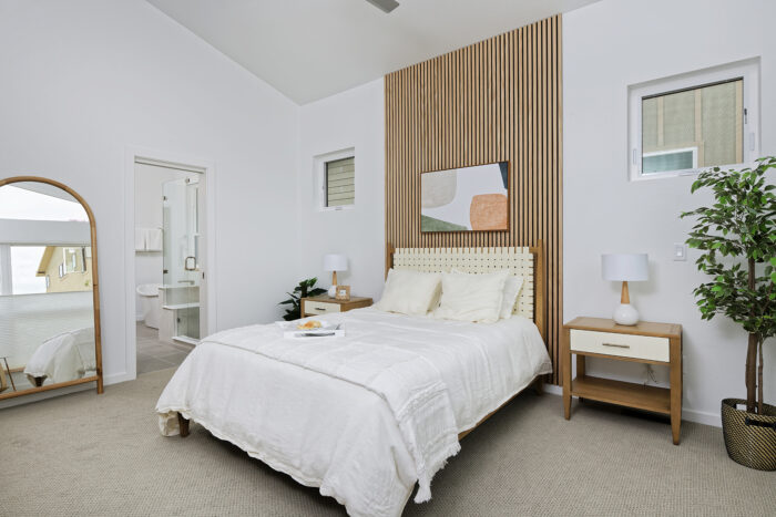 Master bedroom with large windows