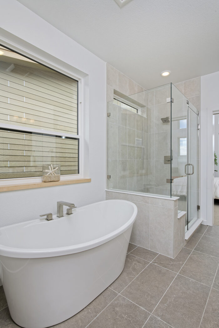 freestanding tub and walk-in shower